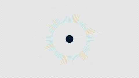 Circular Radar Polar Frequency Histogram Dial with sweeping azimuth ang 4K Alpha 스톡 동영상 345961257