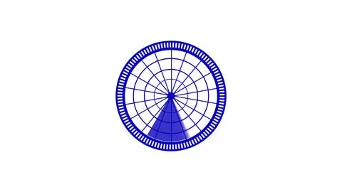 Circular radar screen with directional sweep, digital technology interface,.. Stock Illustration