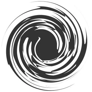Circular, radial abstract element on white. Radiating shape with distortion Stock Illustration