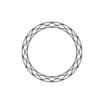 Circular, radial abstract geometric frame. Black and white radial vector frame. Stock Illustration