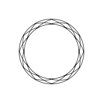 Circular, radial abstract geometric frame. Black and white radial frame. Stock Illustration