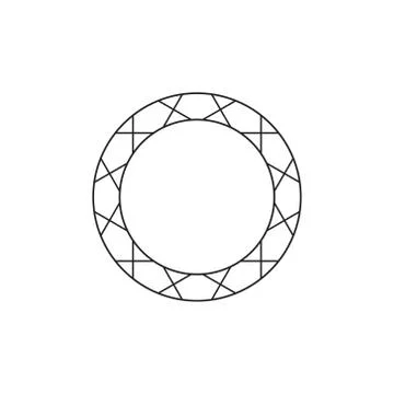Circular, radial abstract geometric frame. Black and white radial vector frame. Stock Illustration