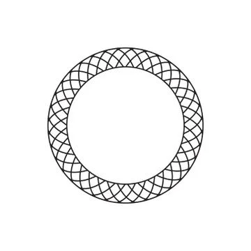 Circular, radial abstract geometric frame. Black and white vector frame. Stock Illustration