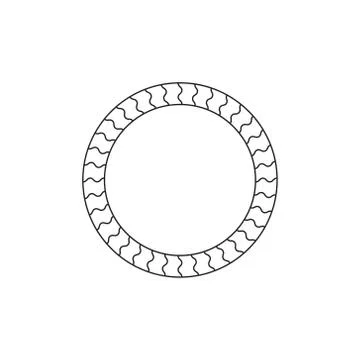 Circular, radial abstract geometric frame. Black and white vector frame. Stock Illustration