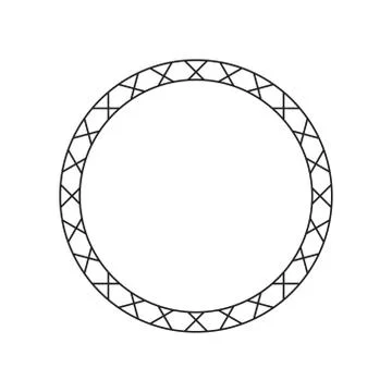 Circular, radial abstract geometric frame. Black and white radial vector frame. Stock Illustration