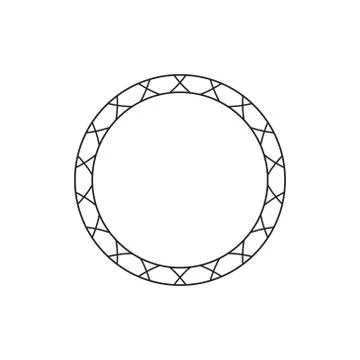 Circular, radial abstract geometric frame. Black and white radial vector frame. Stock Illustration