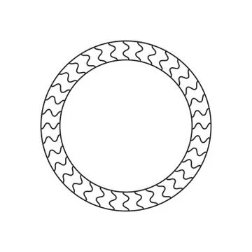 Circular, radial abstract geometric frame. Black and white radial vector frame. Stock Illustration