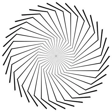 Circular radial geometric element isolated on white background 스톡 일러스트