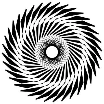 Circular radial geometric element isolated on white background Stock-Illustration