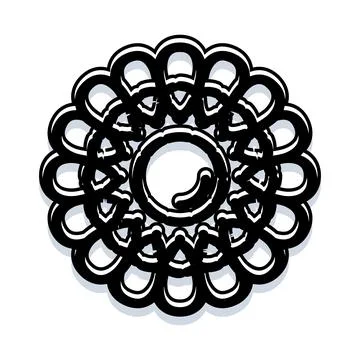 Circular radial geometric pattern design creating abstract ornament Stockillustratie
