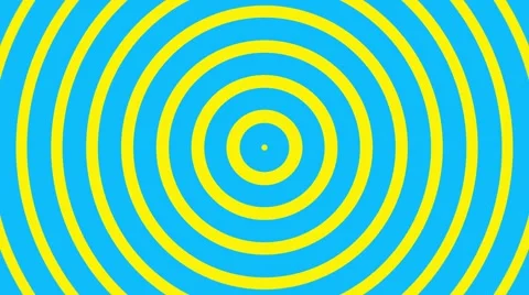 Circular radial hypnotic background endless loop blue and yellow Video stock 57532398