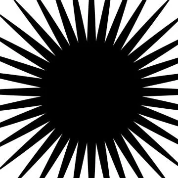 Circular radial lines pattern. Radiating stripes abstract element / shape. Stock Illustration