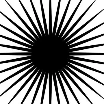 Circular radial lines pattern. Radiating stripes abstract element / shape. Stock Illustration