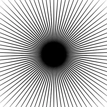 Circular radial lines pattern. Radiating stripes abstract element / shape. イラスト素材