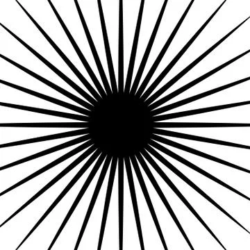 Circular radial lines pattern. Radiating stripes abstract element / shape. Stock Illustration