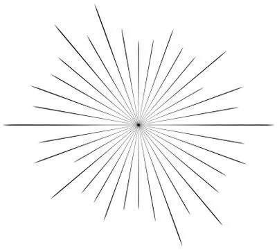 Circular radial, radiating lines element. Abstract rays, beams, flash effect Stock Illustration