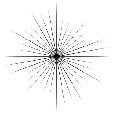Circular radial, radiating lines element. Abstract rays, beams, flash effect Stock Illustration