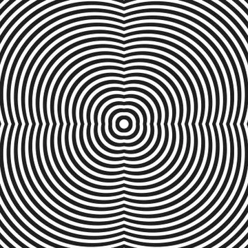Circular, radiating lines, concentric circles geometric pattern. Seamlessly r 库存插图
