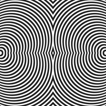 Circular, radiating lines, concentric circles geometric pattern. Seamlessly r Stock Illustration