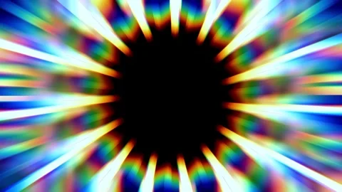 Circular Rainbow Sunburst Icon Stock Footage 340305611