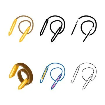 Circular range needle knitting wool color icon vector Иллюстрация