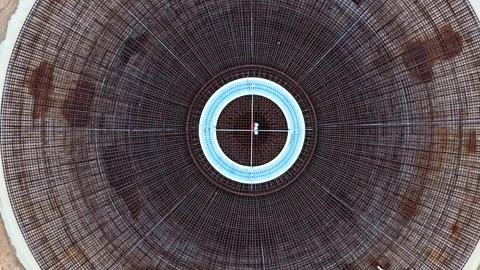 Circular rebar structure for concrete foundation of a wind turbine from above Stock Footage 337093015