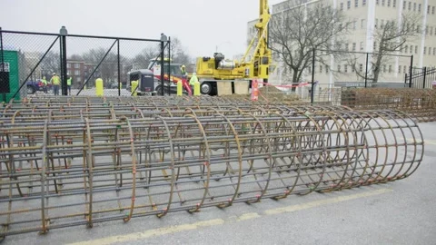 Circular Rebar supports Stock Footage 238860855