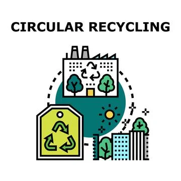 Circular recycling developing sustainable products and economy Ilustração Stock