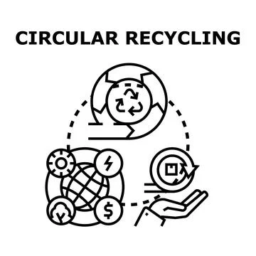Circular recycling process creating sustainable economy cycle Ilustração Stock