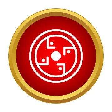 Circular red and gold target icon button Stock Illustration