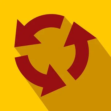 Circular red arrows flat icon 库存插图