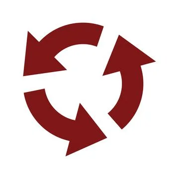 Circular red arrows icon 库存插图