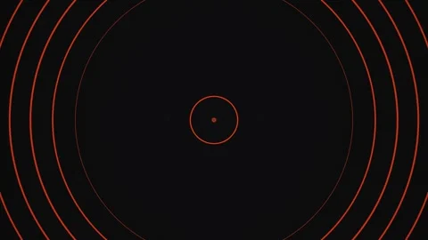 Circular red lines radiate on black background in animation Stock Footage 339335696