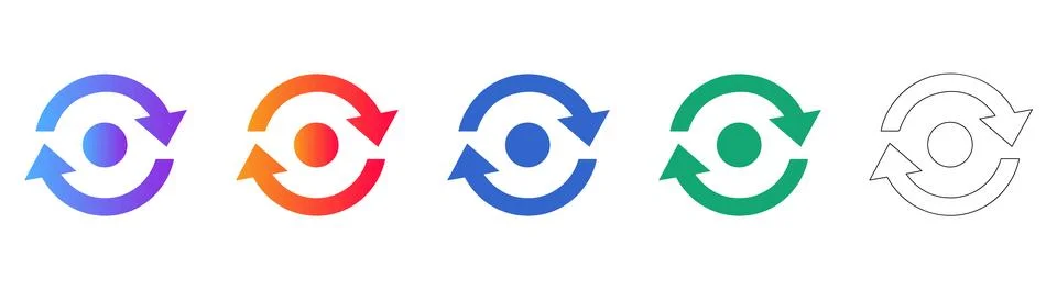 Circular Refresh and Reload Arrow Icons イラスト素材