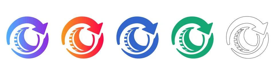Circular Refresh Arrow Icon Set イラスト素材