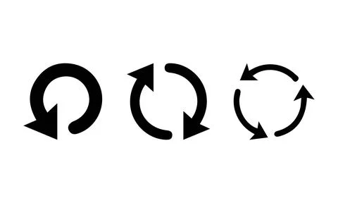 Circular Refresh Arrow Icon Set Stock Illustration