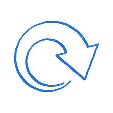 Circular Refresh Arrow Symbol Hand Drawn Doodle Vector Illustration For Upd.. Stock Illustration