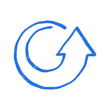 Circular Refresh Reload Arrow Doodle Hand Drawn Vector Graphic Illustration Stockillustratie