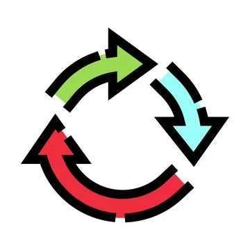 Circular refreshing arrows creating a continuous cycle process Stock Illustration
