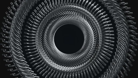 Circular repeated metal pieces pattern Stock Footage 82047142