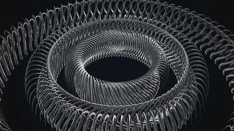 Circular repeated metal pieces pattern Stock Footage 82047604