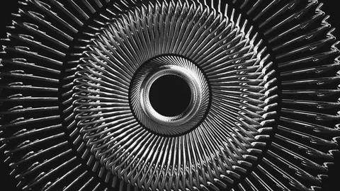 Circular repeated metal pieces pattern Stock Footage 82048087