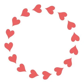 Circular rim of hearts Vector graphics Stock Illustration