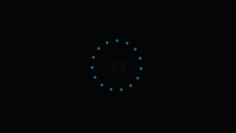 A circular ring of blue glowing dots isolated on a solid black background 動画素材 339619168