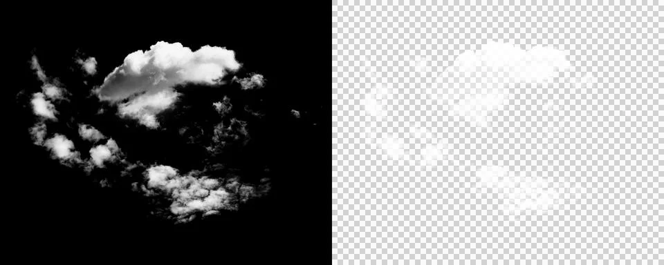 Circular Ring Cloud PNG Overlay on Transparent and Black Background イラスト素材