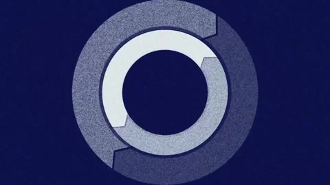 Circular ring forms with geometric patterns. vintage blue noise background Stock Footage 335350351