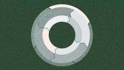Circular ring forms with geometric patterns. center round noise background Stock Footage 335350355