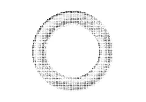 Circular ring frame with halftone dot pattern for abstract design backgroun.. イラスト素材