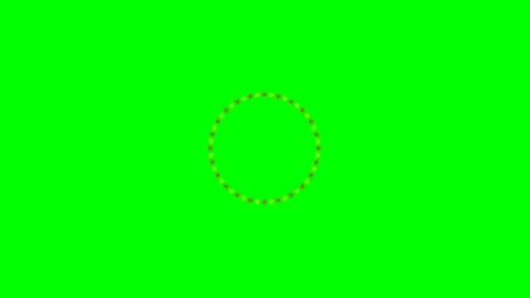A circular ring of glowing small yellow dots on a vibrant green background Stock Footage 341839112
