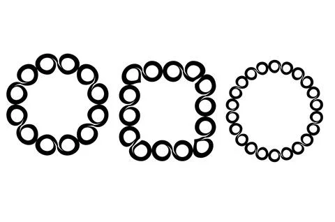 Circular ring pattern set with repeating round shapes minimal イラスト素材